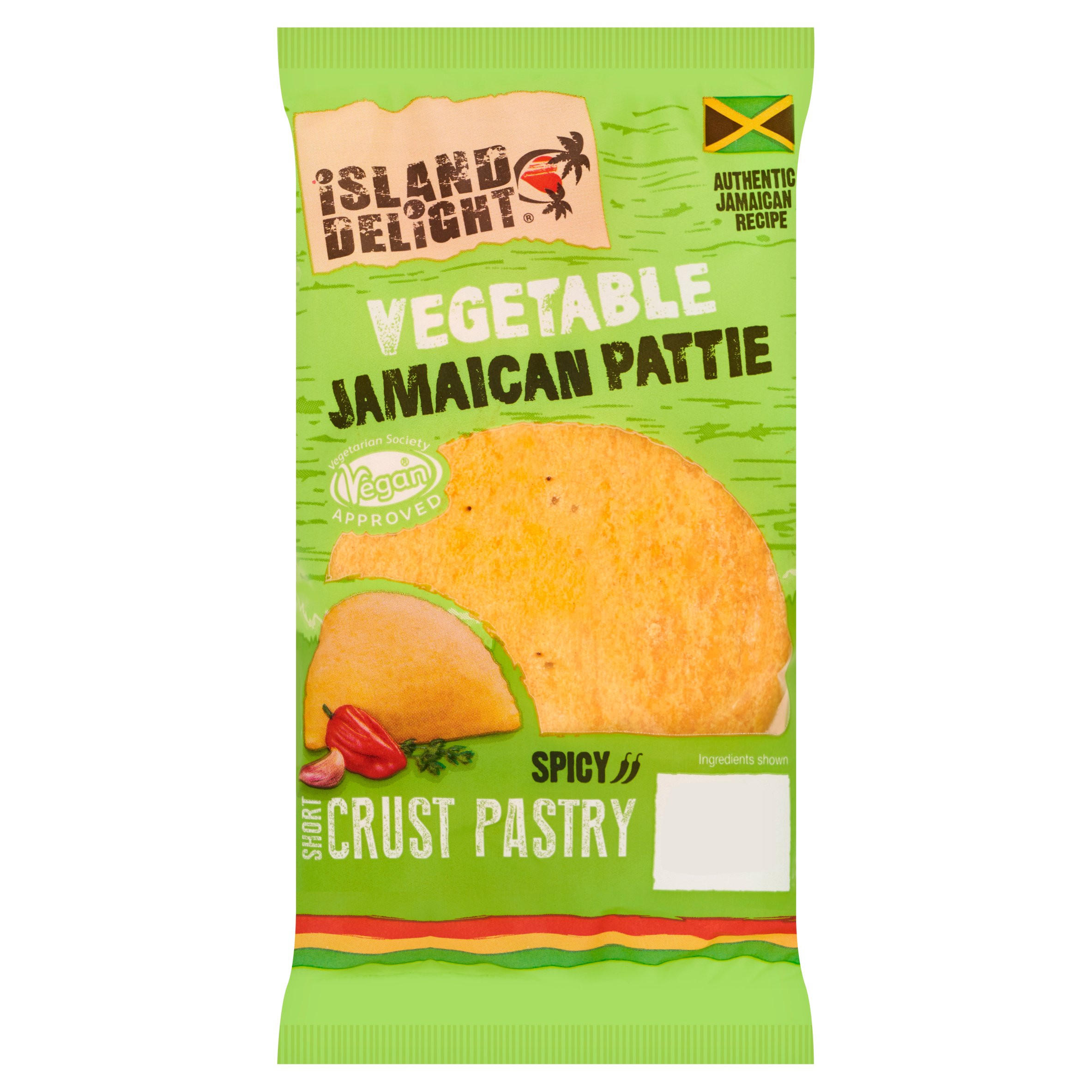 Island Delight Vegetable Jamaican Pattie Short Crust Pastry 140g
