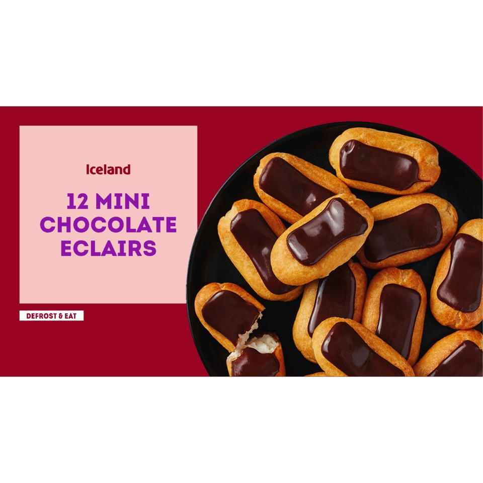 Iceland 12 Mini Chocolate Eclairs 140g
