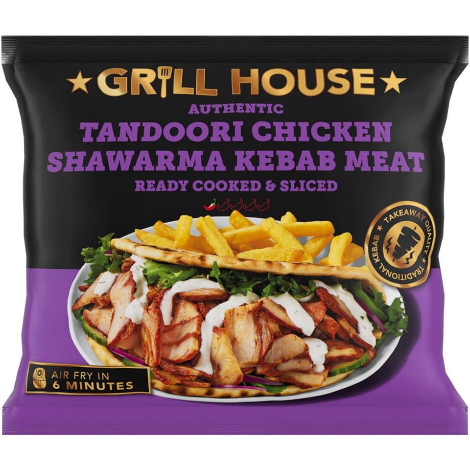 Grill House Tandoori Chicken Shawarma Kebab Meat 350g