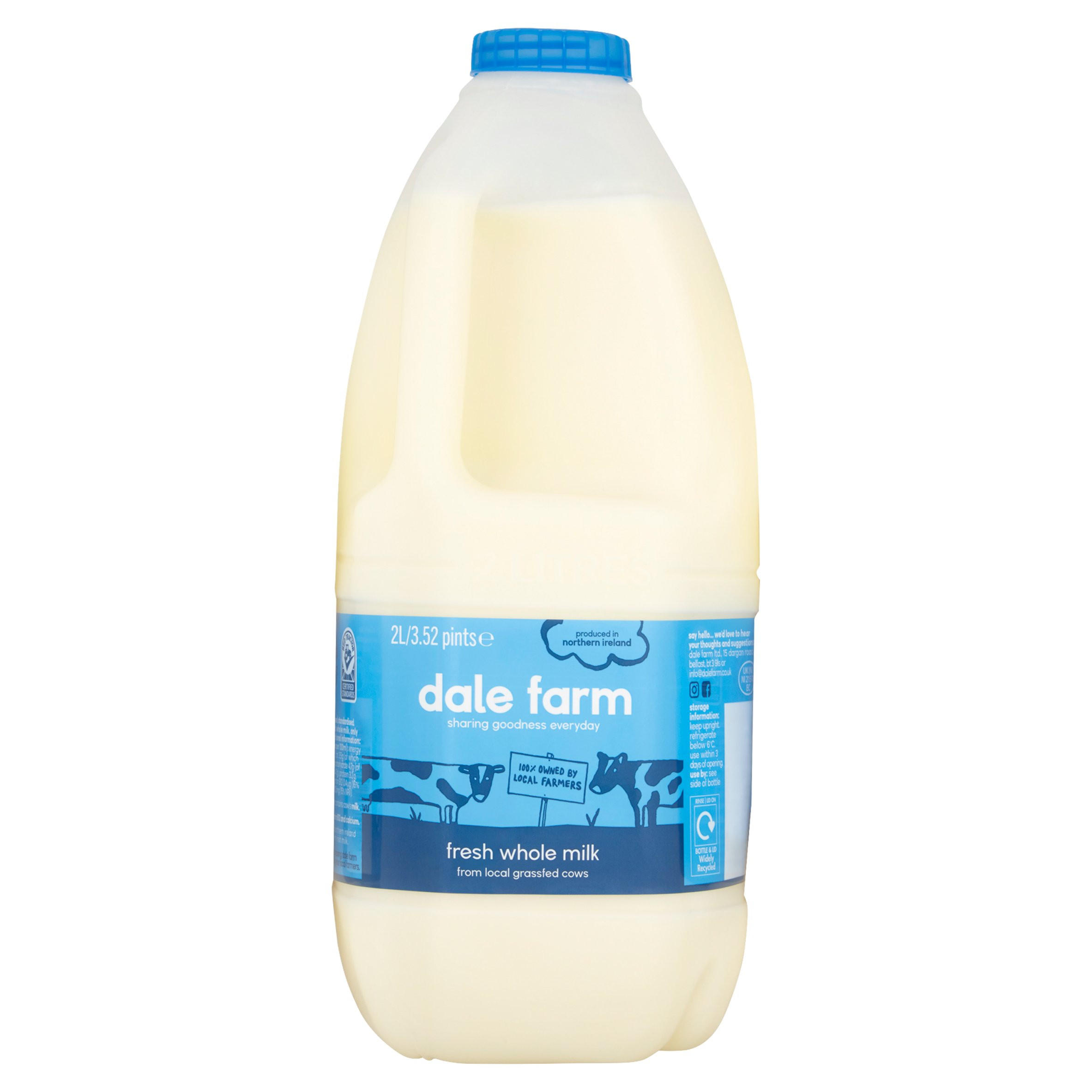 Dale Farm Fresh Whole Milk 3.52 Pints 2L