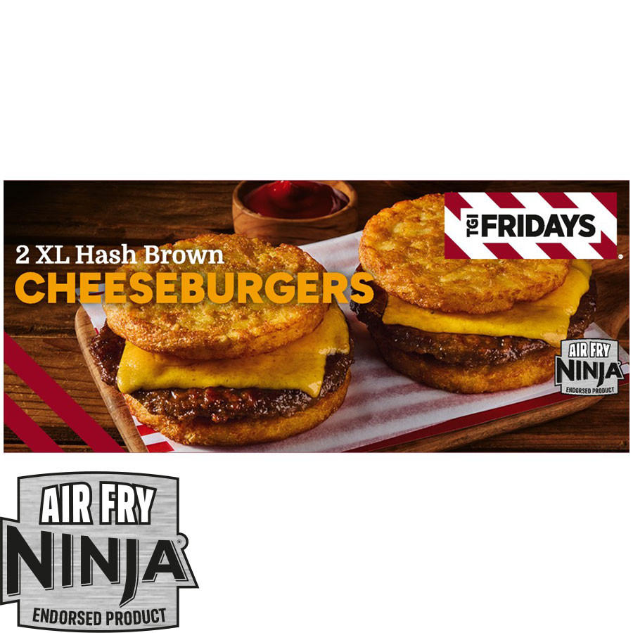 TGI Fridays 2 XL Hash Brown Cheeseburgers 340g