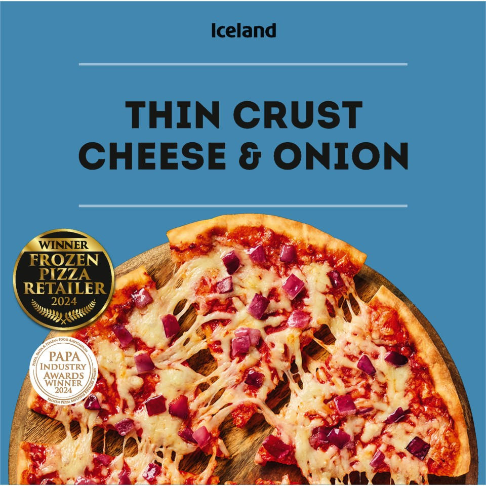 Iceland Thin Crust Cheese & Onion 332g