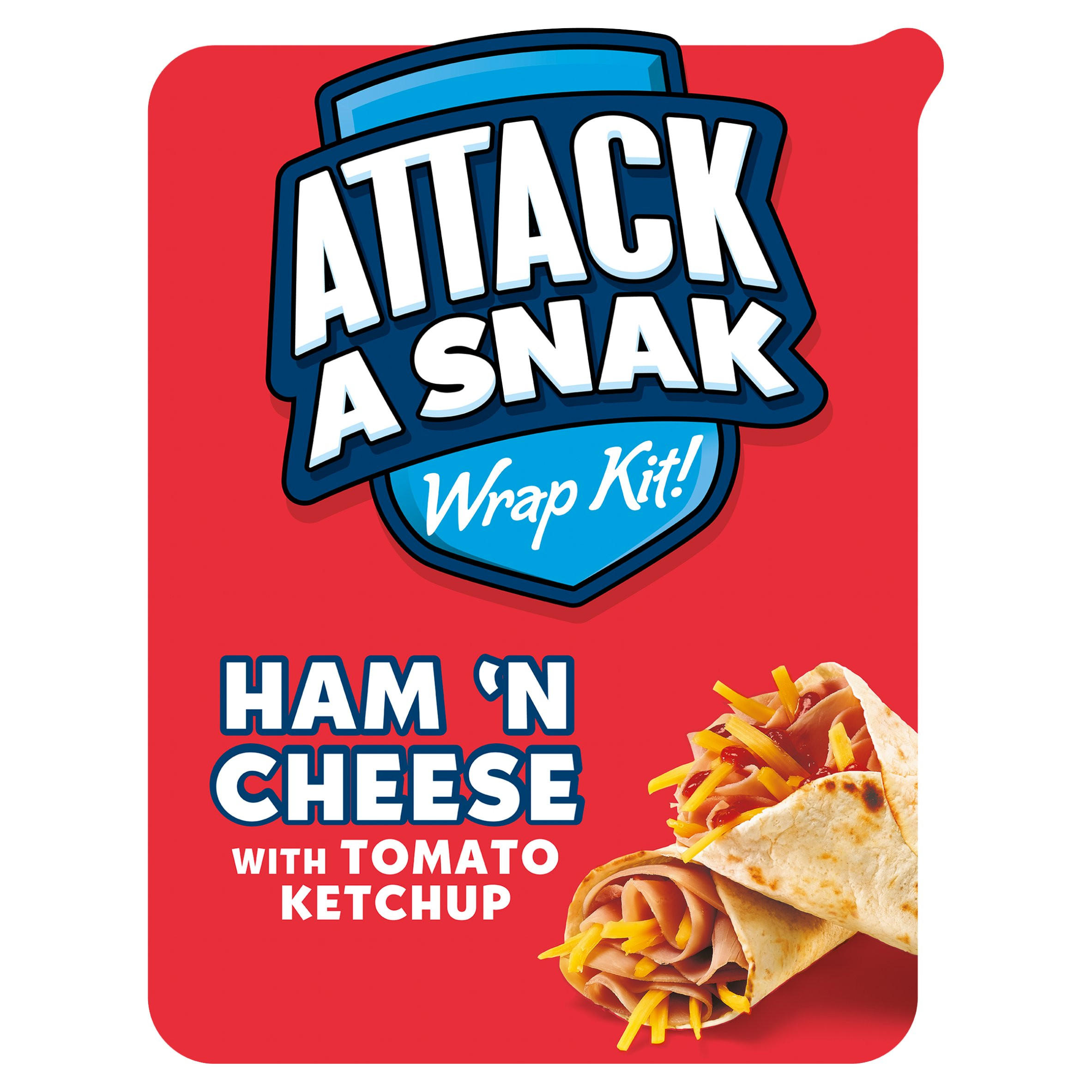 Attack a Snak Ham 'n Cheese Wrap Kit! with Tomato Ketchup 86g