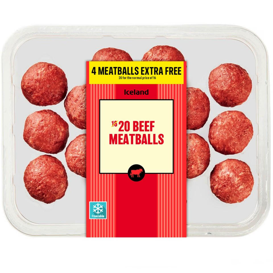 Iceland 16 Pack British Beef Meatballs