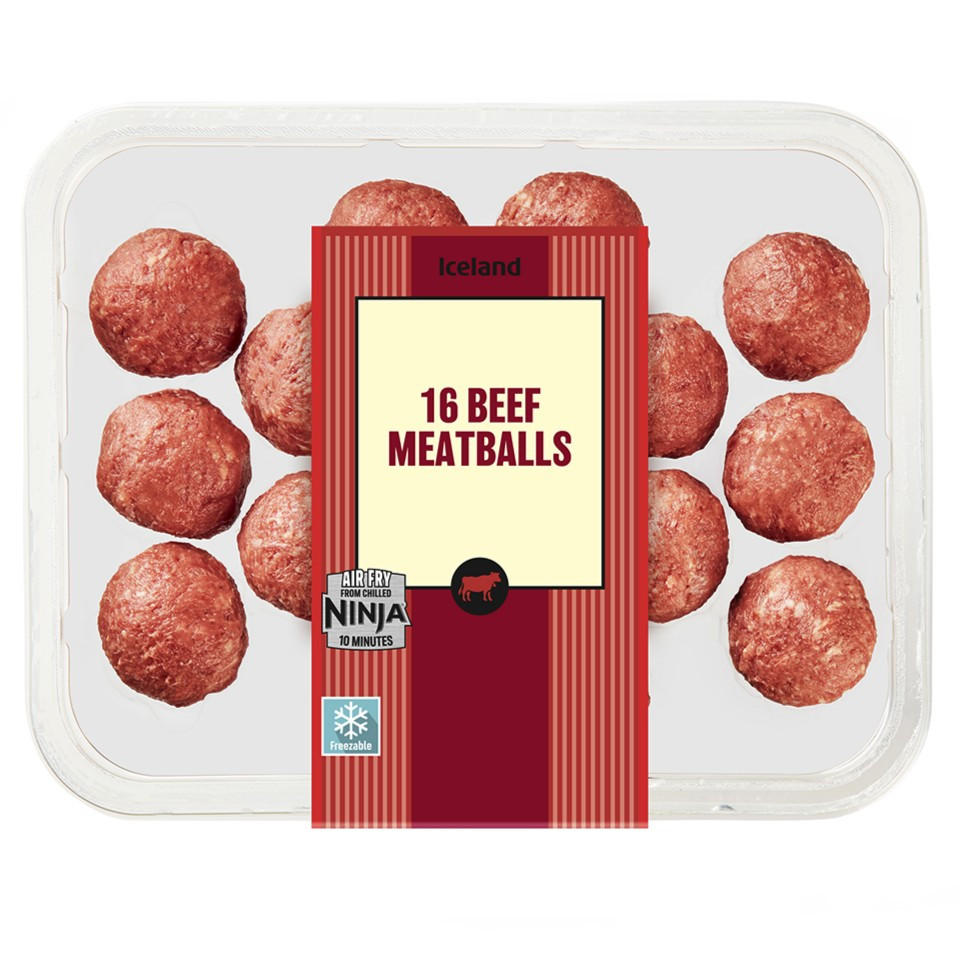 Iceland 16 Pack British Beef Meatballs