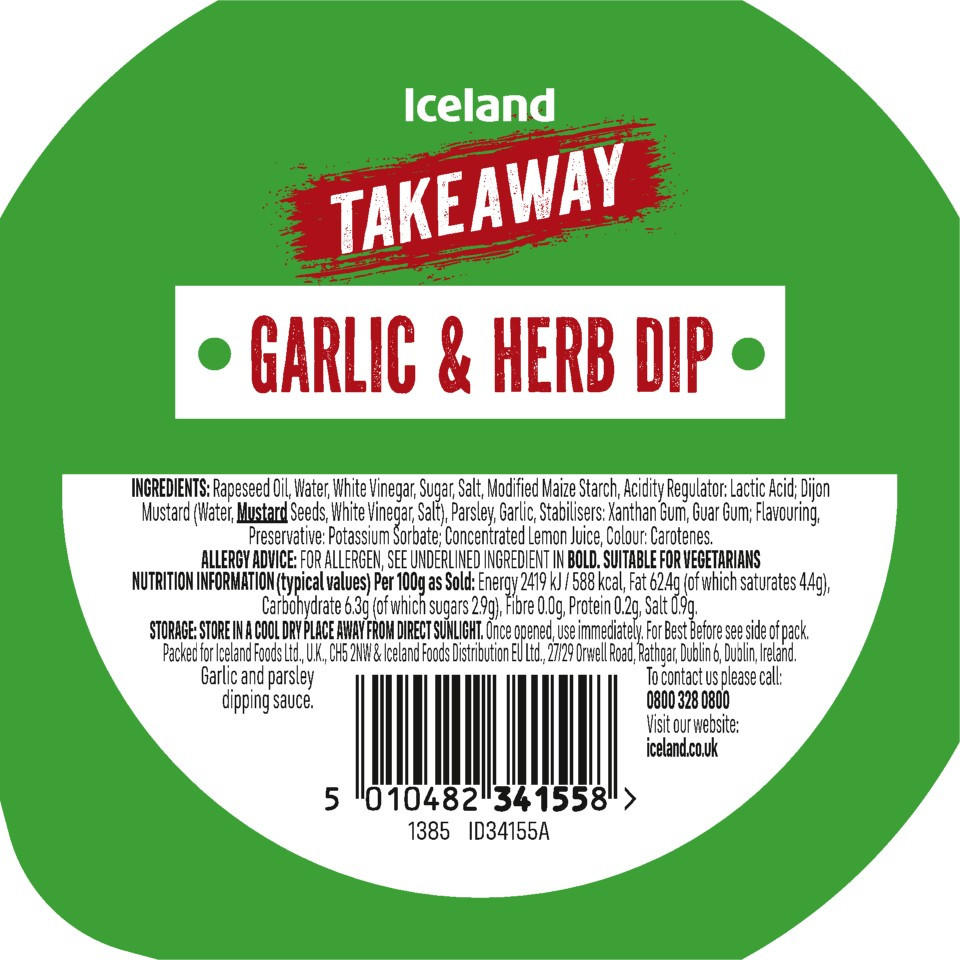 Iceland Garlic & Herb Dip 100g