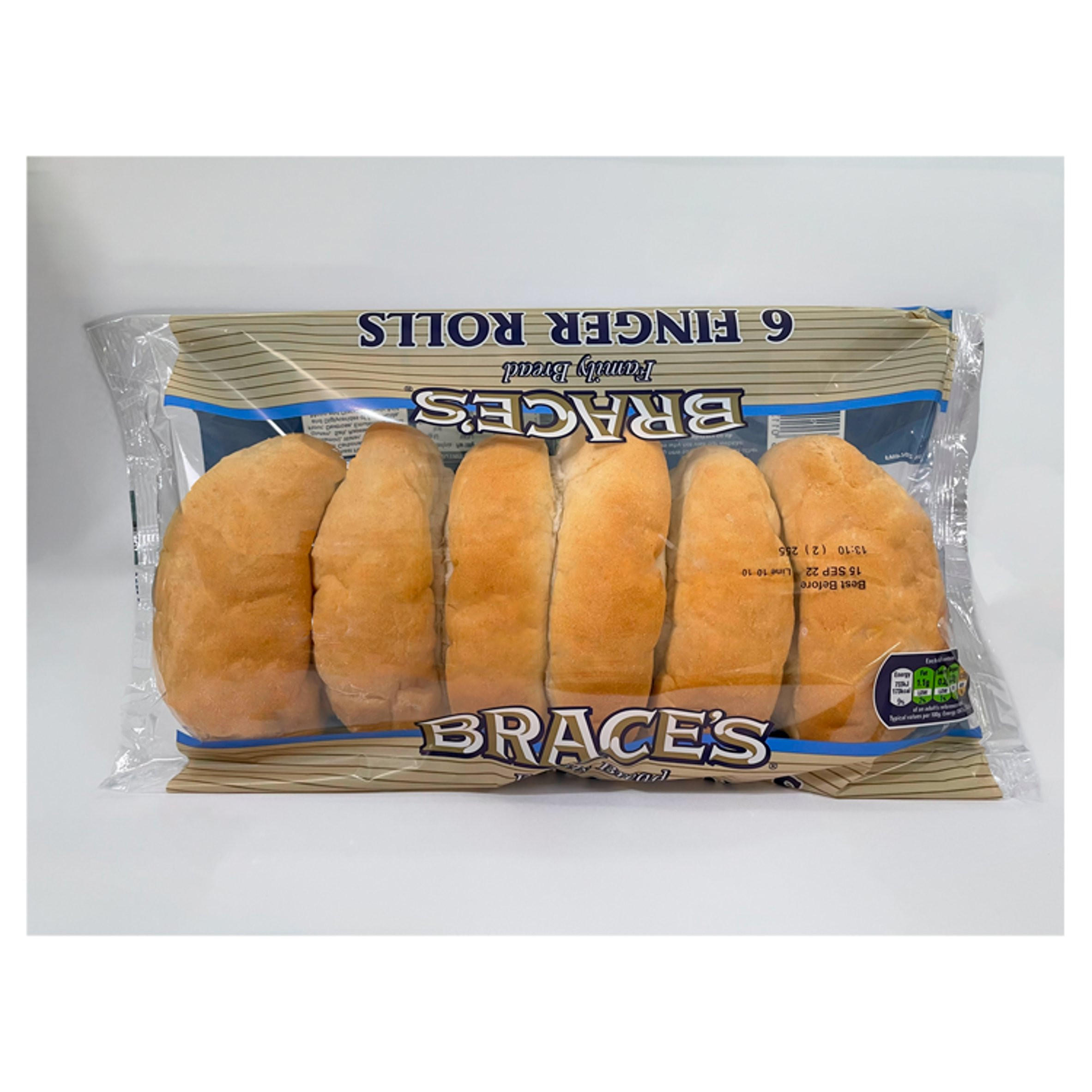 Brace's Family Bread 6 Finger Rolls