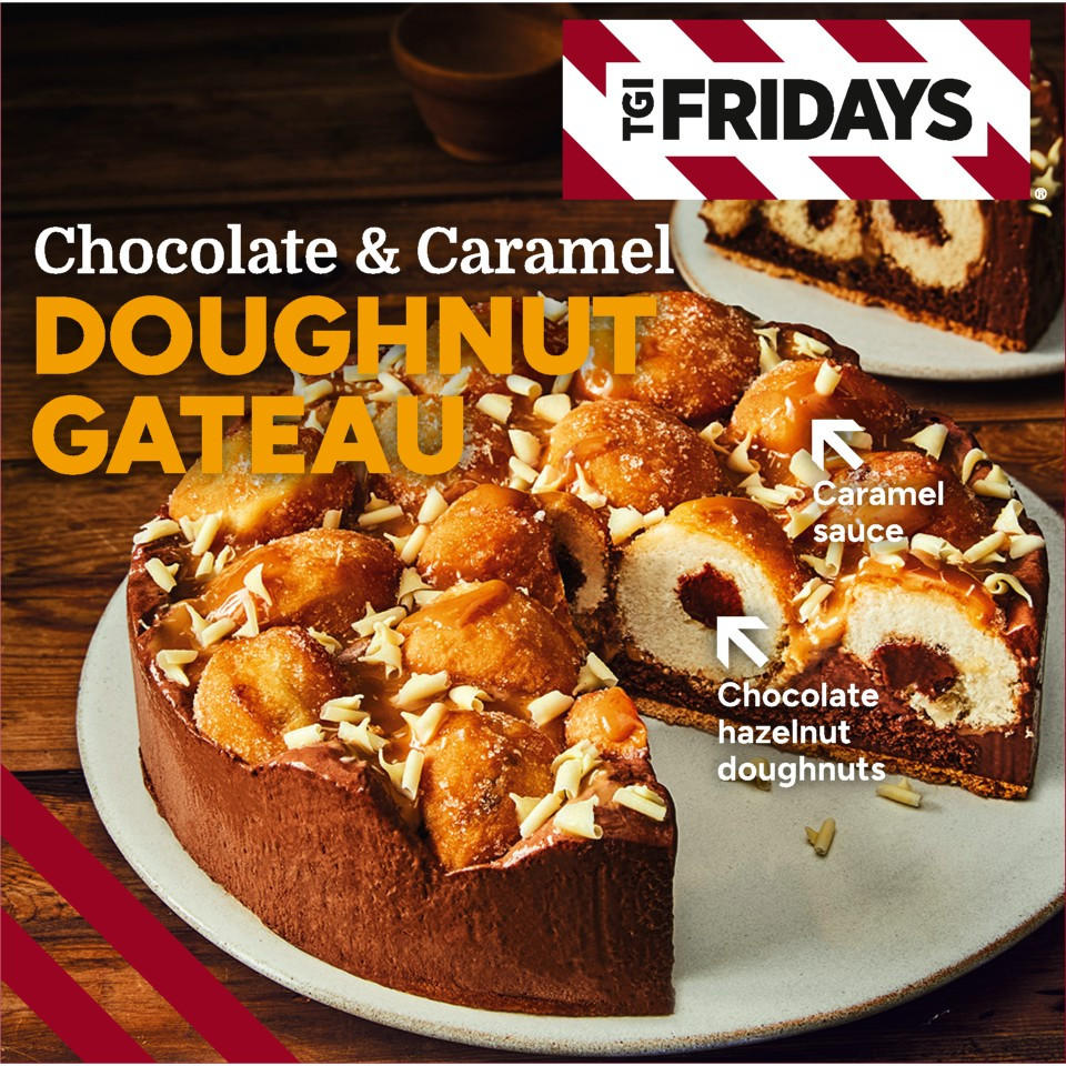 TGI Fridays Chocolate & Caramel Doughnut Gateau 770g