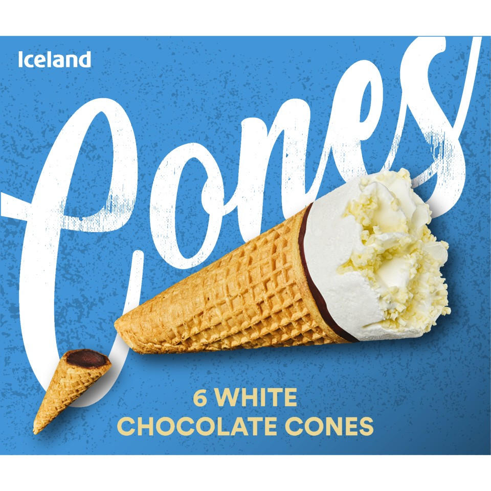 Iceland 6 White Chocolate Cones 360g