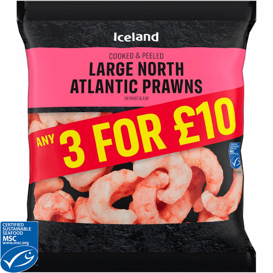 Iceland Large North Atlantic Prawns 215g