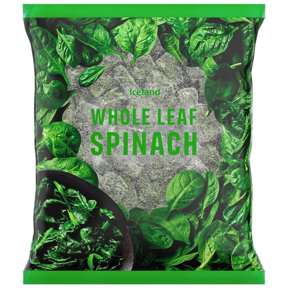 Iceland Whole Leaf Spinach 900g