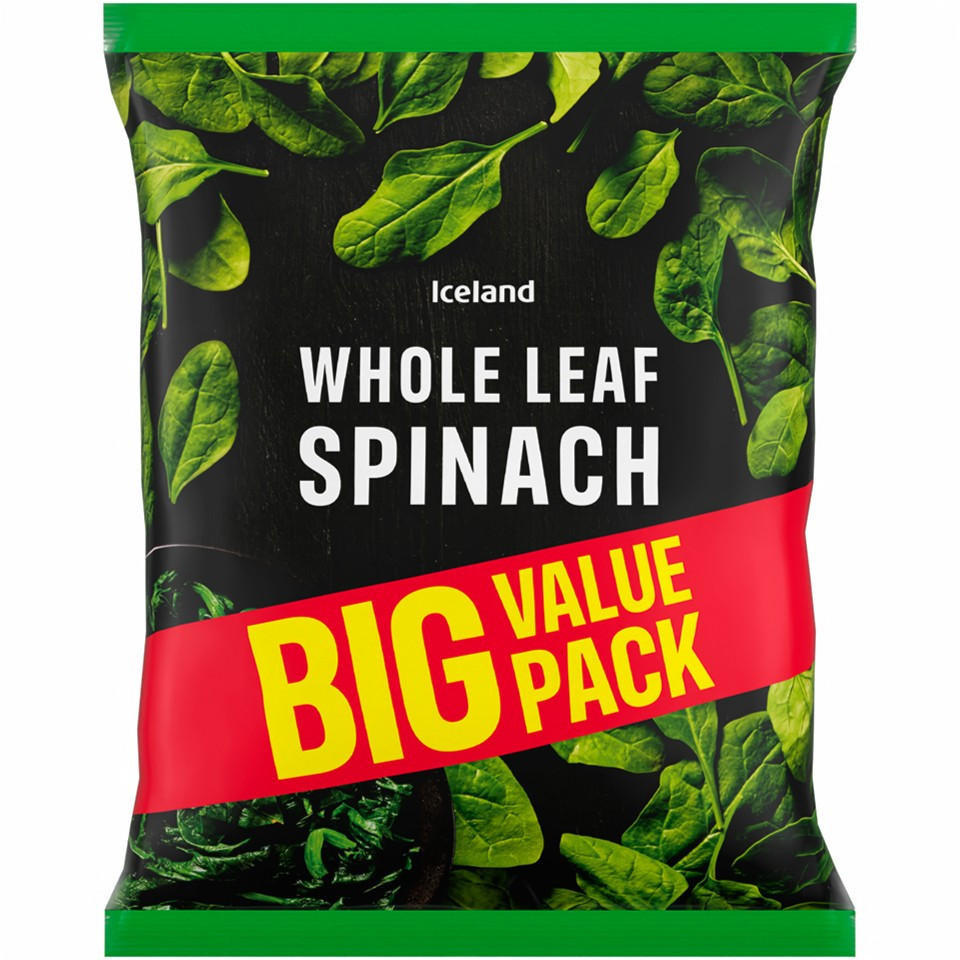Iceland Whole Leaf Spinach 1kg