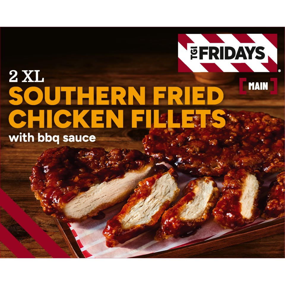 TGI Fridays 2 XL Southern Fried Chicken Fillets with BBQ Sauce 410g