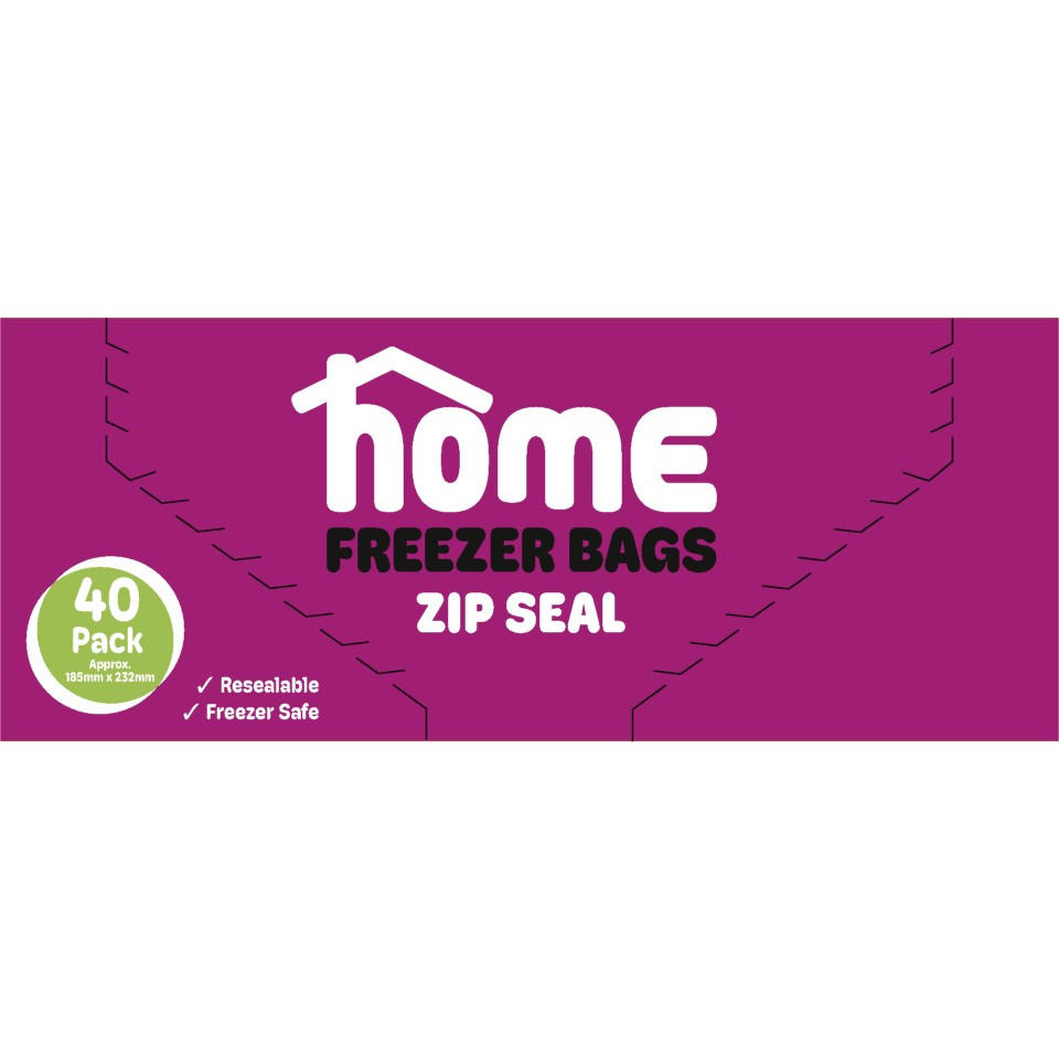 HOME 40PK Resealable Food Freezer Bags with Slider