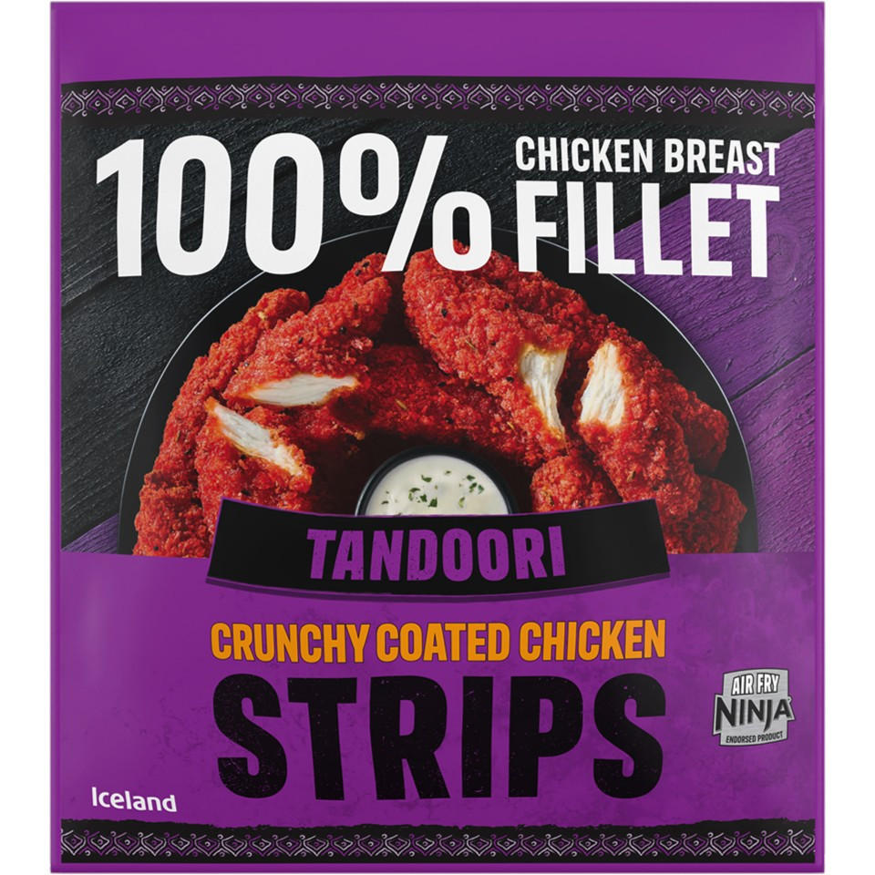 Iceland Tandoori Crunchy Coated Chicken Strips 500g