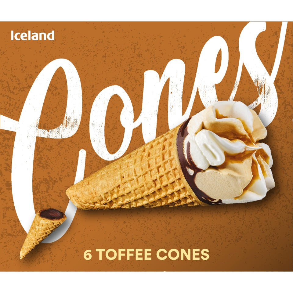 Iceland 6 Toffee Cones 366g