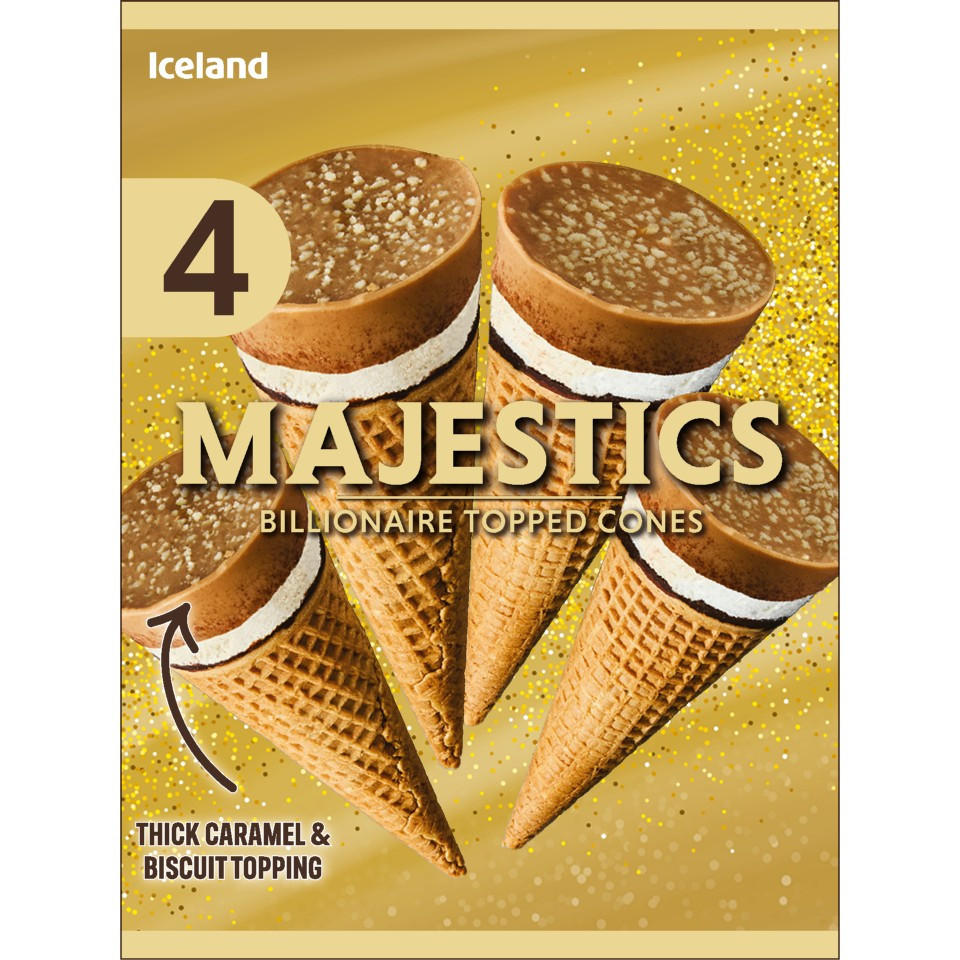 Iceland 4 Majestics Billionaire Topped Cones 288g
