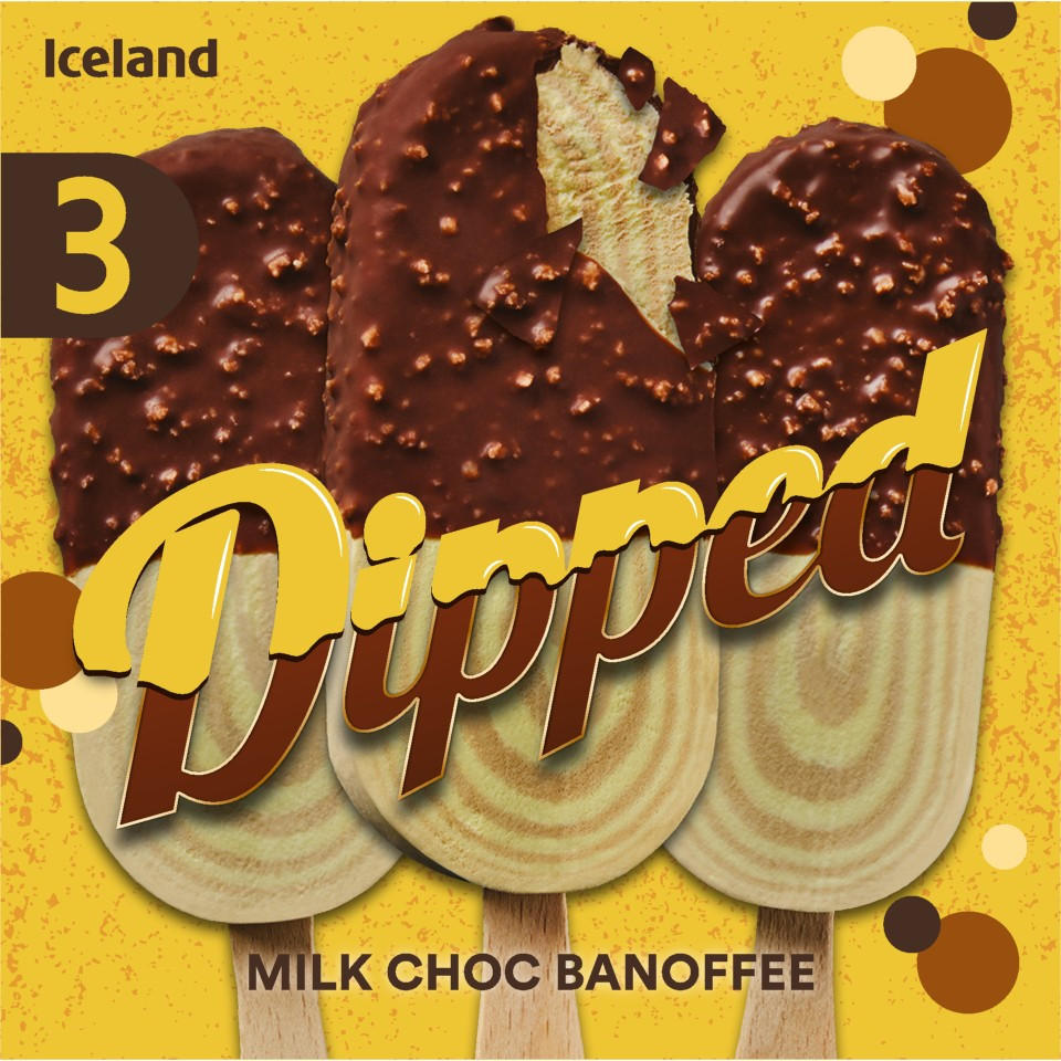 Iceland 3 Dipped Milk Choc Banoffee 174g