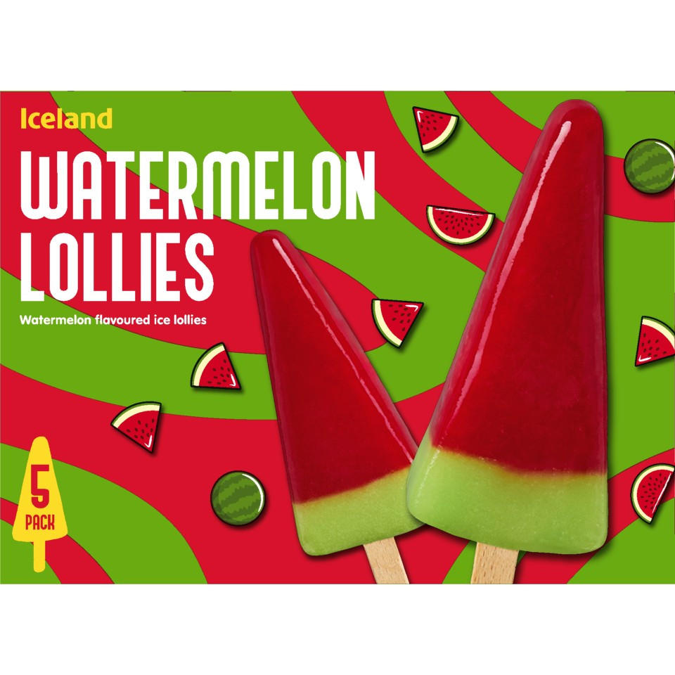 Iceland 5 Watermelon Lollies 275g