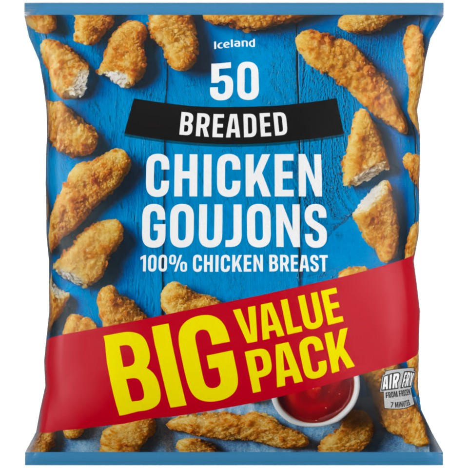 Iceland 50 (Approx.) Breaded Chicken Goujons 800g