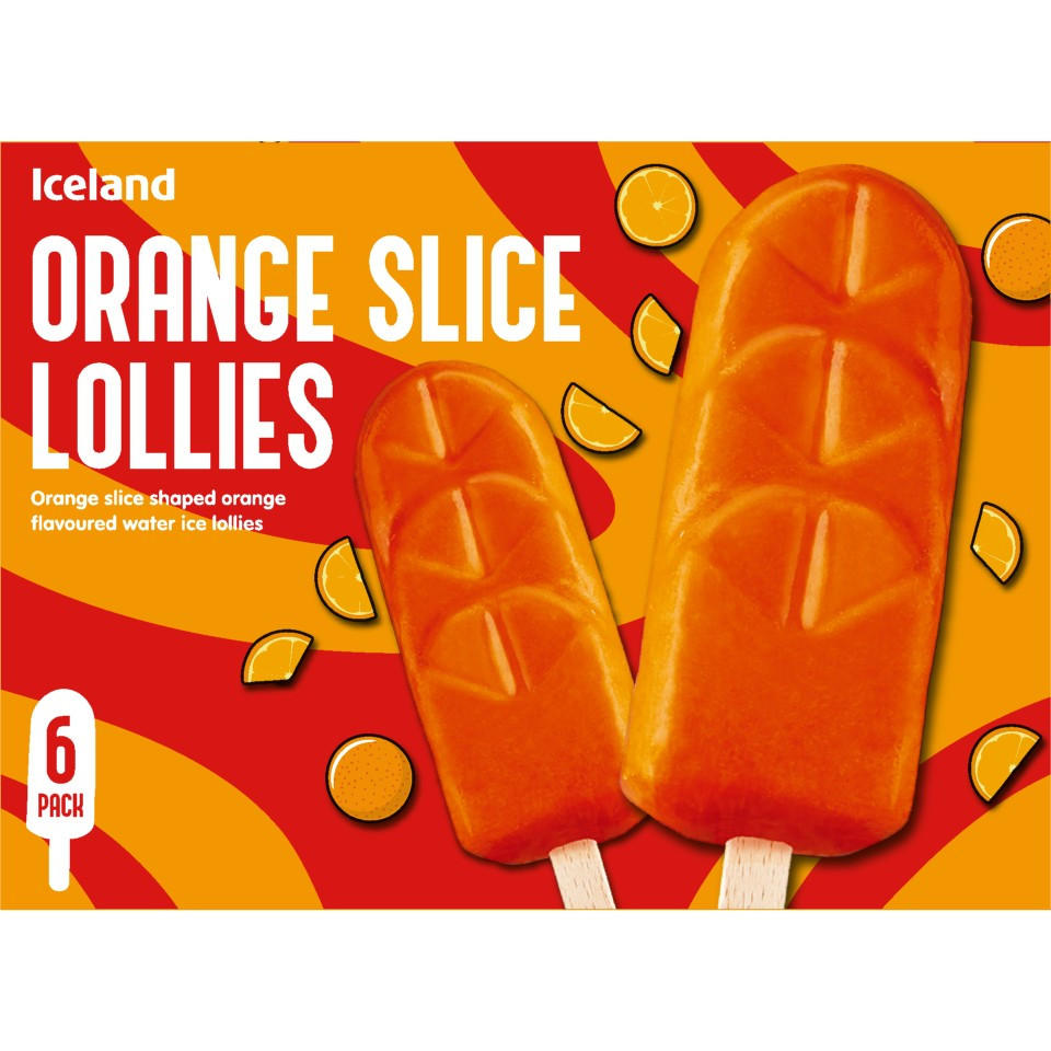Iceland 6 Orange Slice Lollies 360g