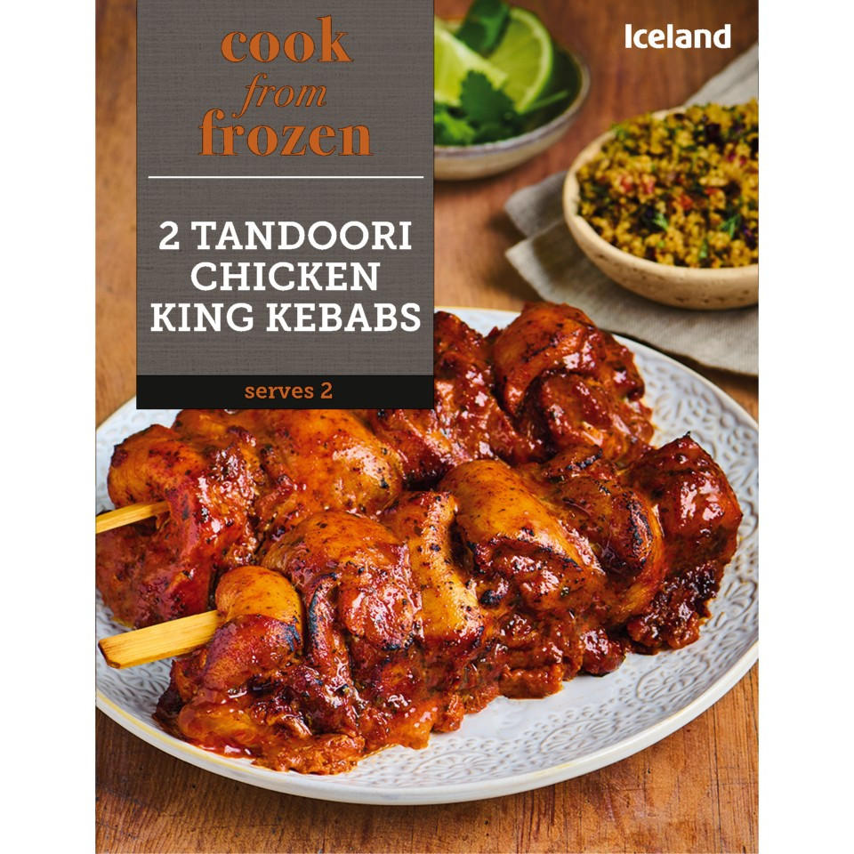 Iceland 2 Tandoori Chicken King Kebabs 924g