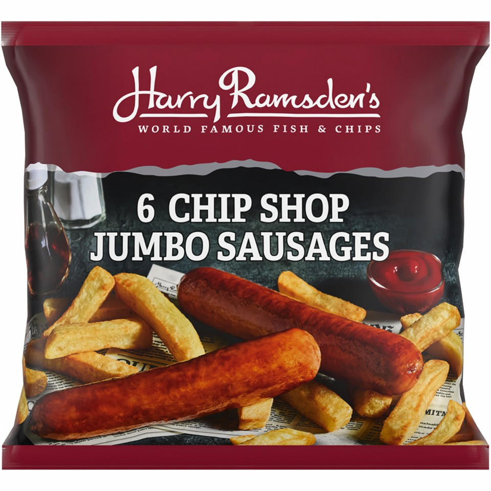 Harry Ramsdens 6 Chip Shop Jumbo Sausages 600g