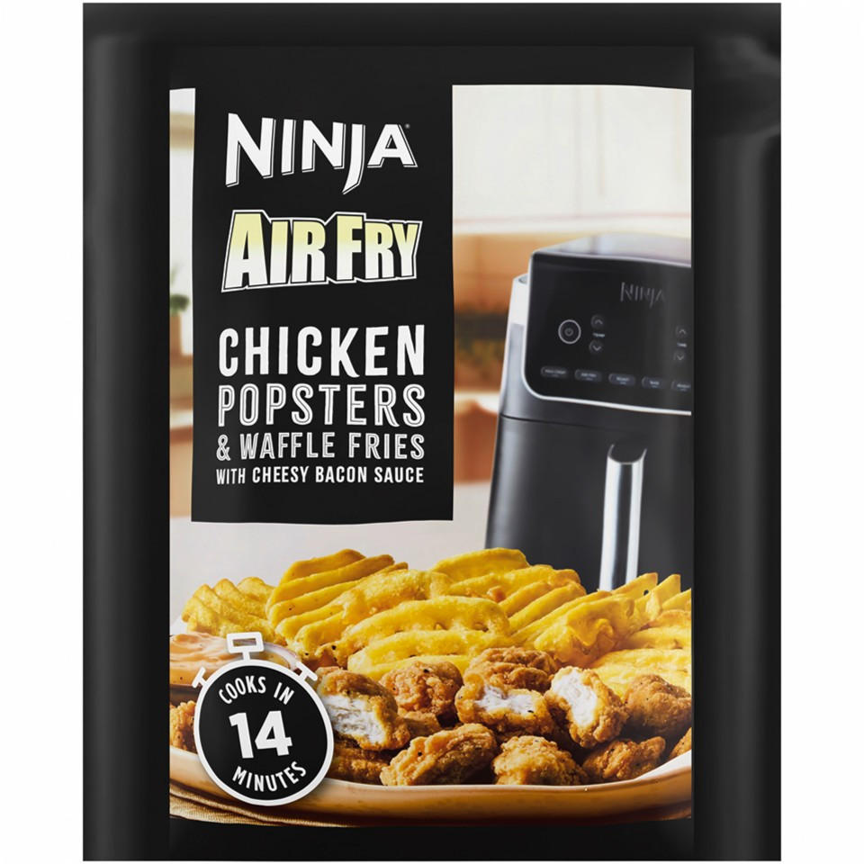 Ninja Air Fry Chicken Popsters & Waffle Fries with Cheesy Bacon Sauce 380g