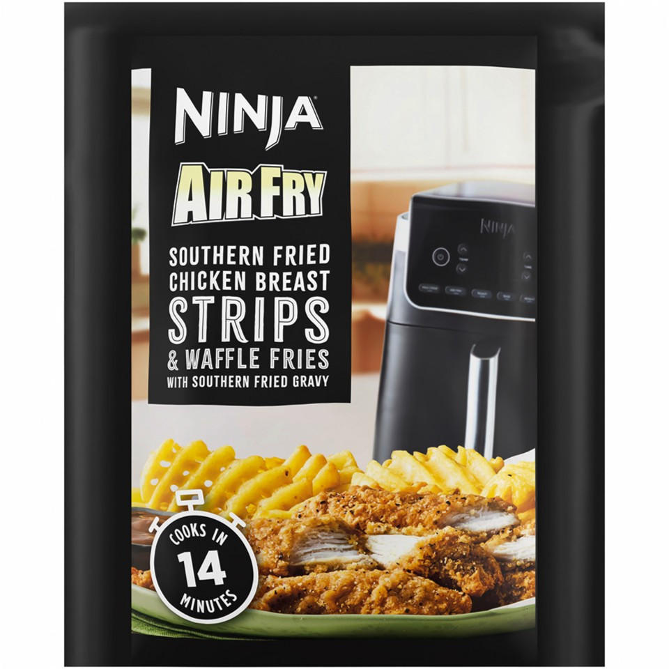 Ninja Air Fry Southern Fried Chicken Breast Strips & Waffle Fries with Southern Fried Gravy 400g