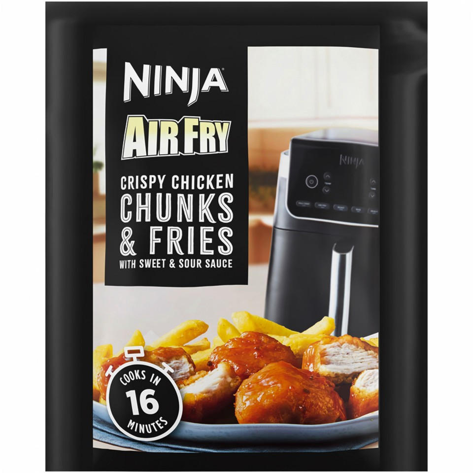 Ninja Air Fry Crispy Chicken Chunks & Fries with Sweet & Sour Sauce 380g