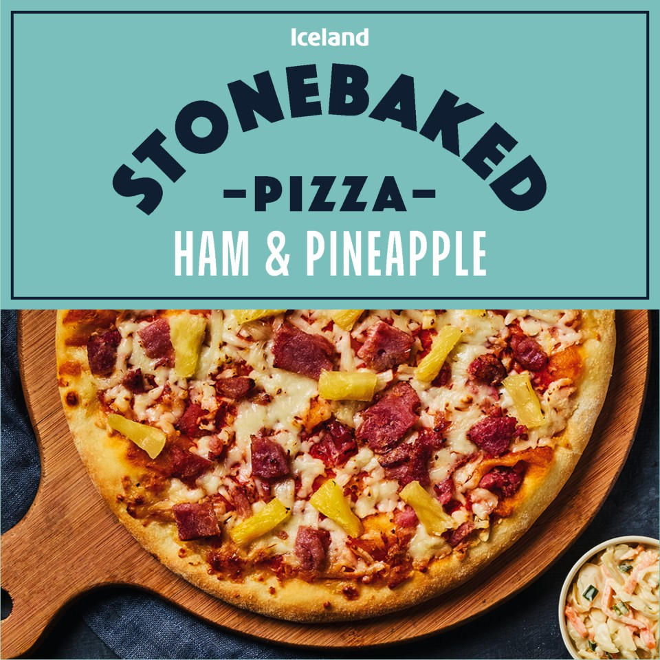 Iceland Stonebaked Ham & Pineapple Pizza 403g