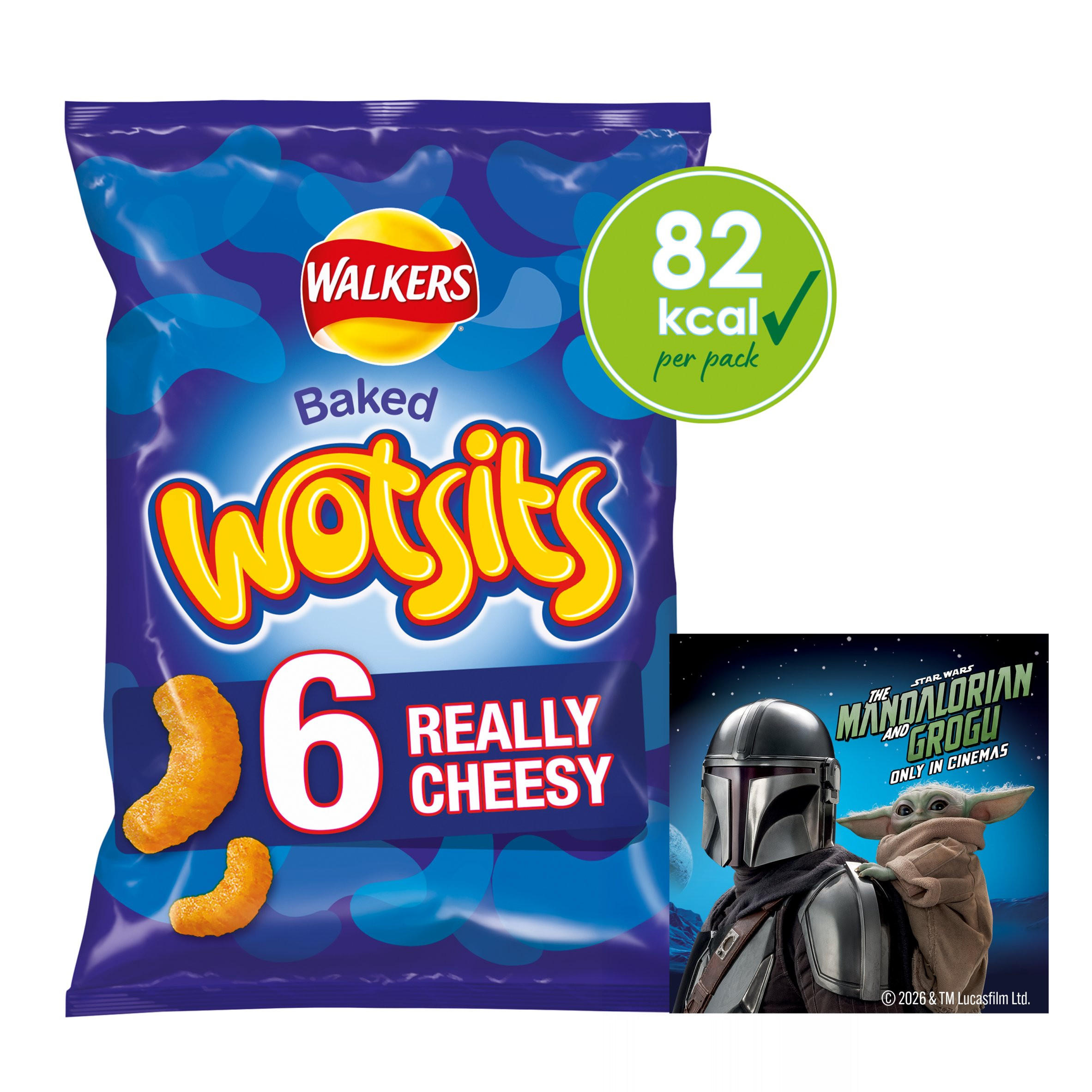 Walkers Wotsits Cheese Multipack Snacks Crisps 6x16.5g