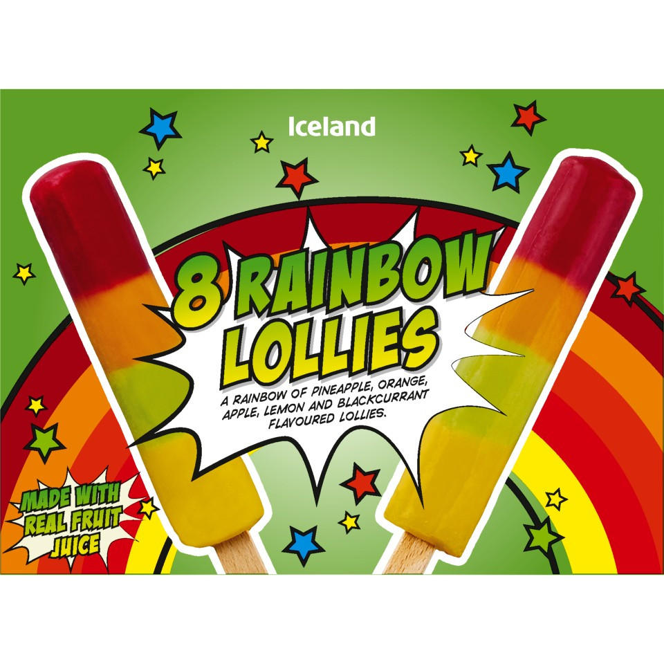Iceland 8 Rainbow Lollies 304g