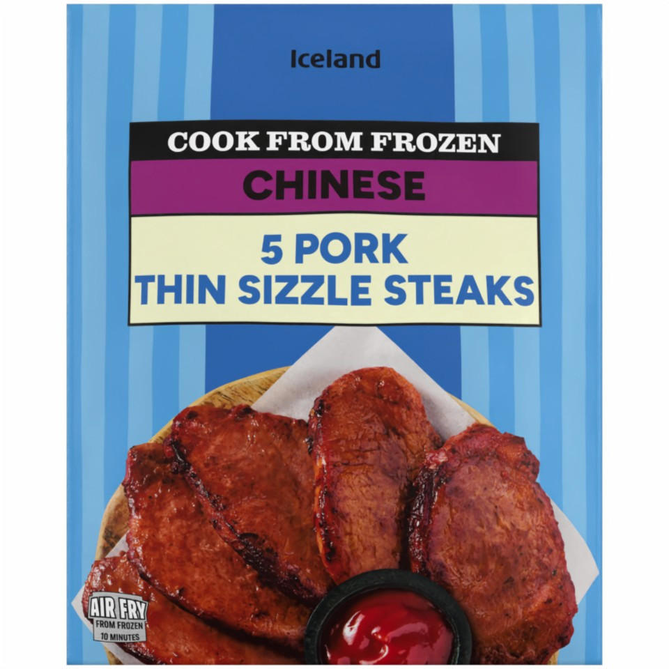 Iceland 5 (Approx.) Chinese Pork Thin Sizzle Steaks 450g
