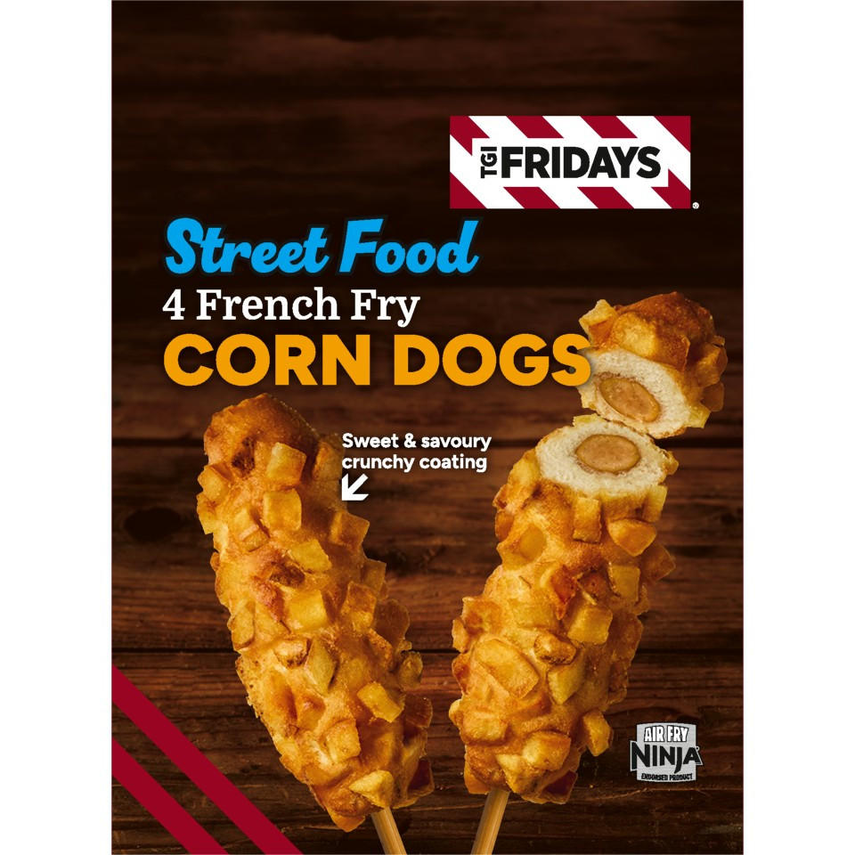 TGI Fridays Street Food 4 French Fry Corndogs 400g