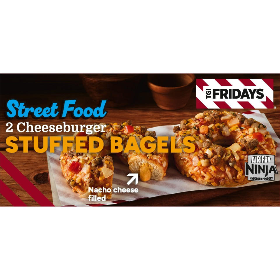TGI Fridays 2 Cheeseburger Stuffed Bagels 210g