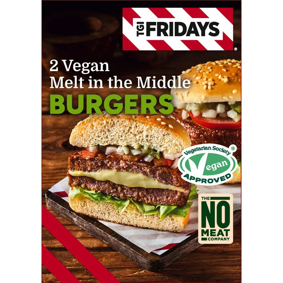 TGI Fridays 2 Vegan Melt In The Middle Burgers 240g