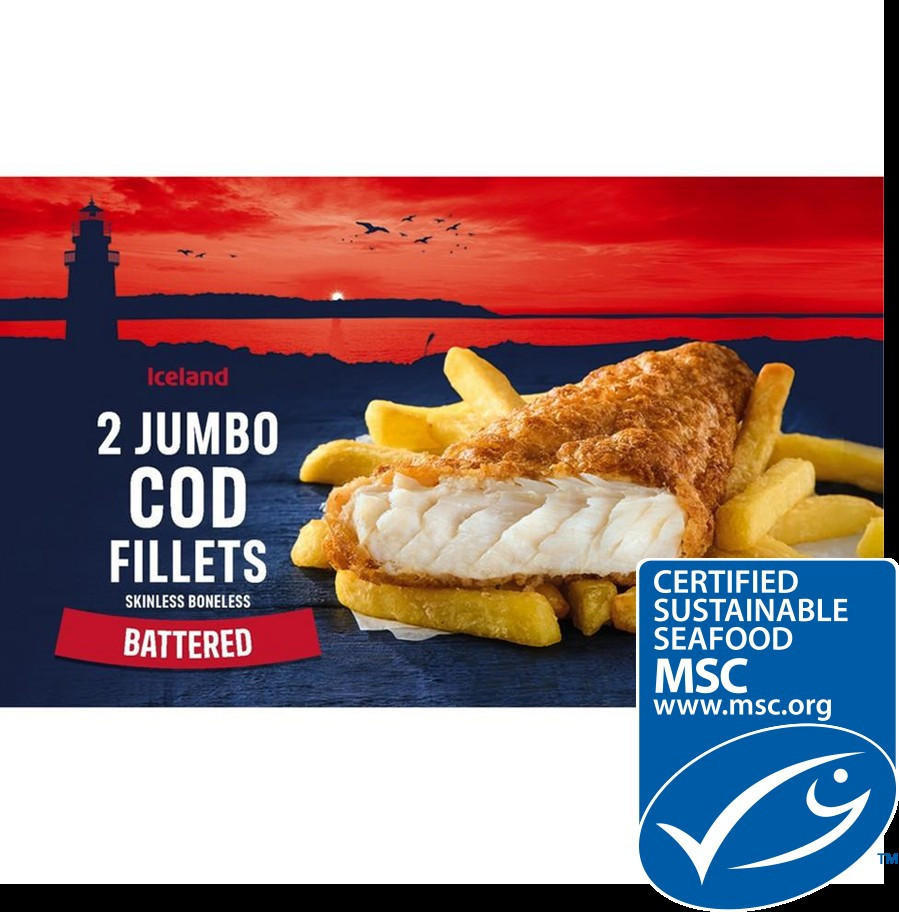 Iceland 2 Jumbo Battered Cod Fillets 410g