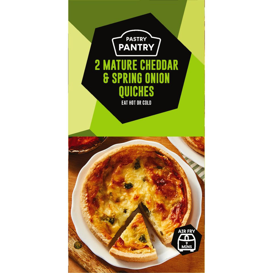 The Pastry Pantry 2 Mature Cheddar and Spring Onion Quiches 240g