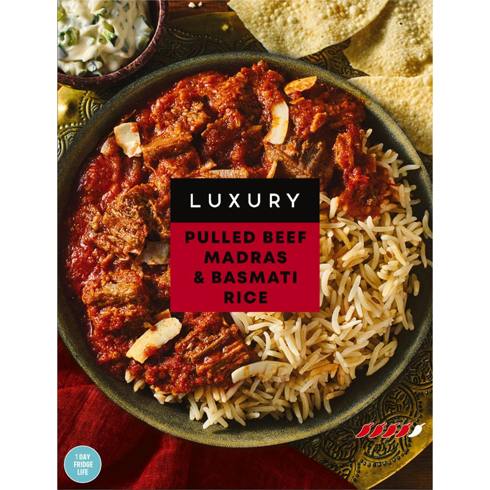 Iceland Luxury Pulled Beef Madras & Basmati Rice 400g