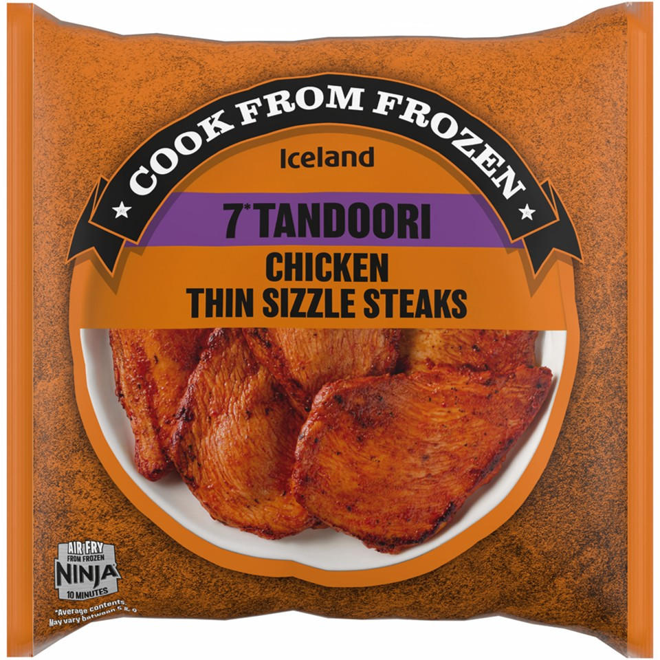 Iceland 7* Tandoori Chicken Thin Sizzle Steaks 450g