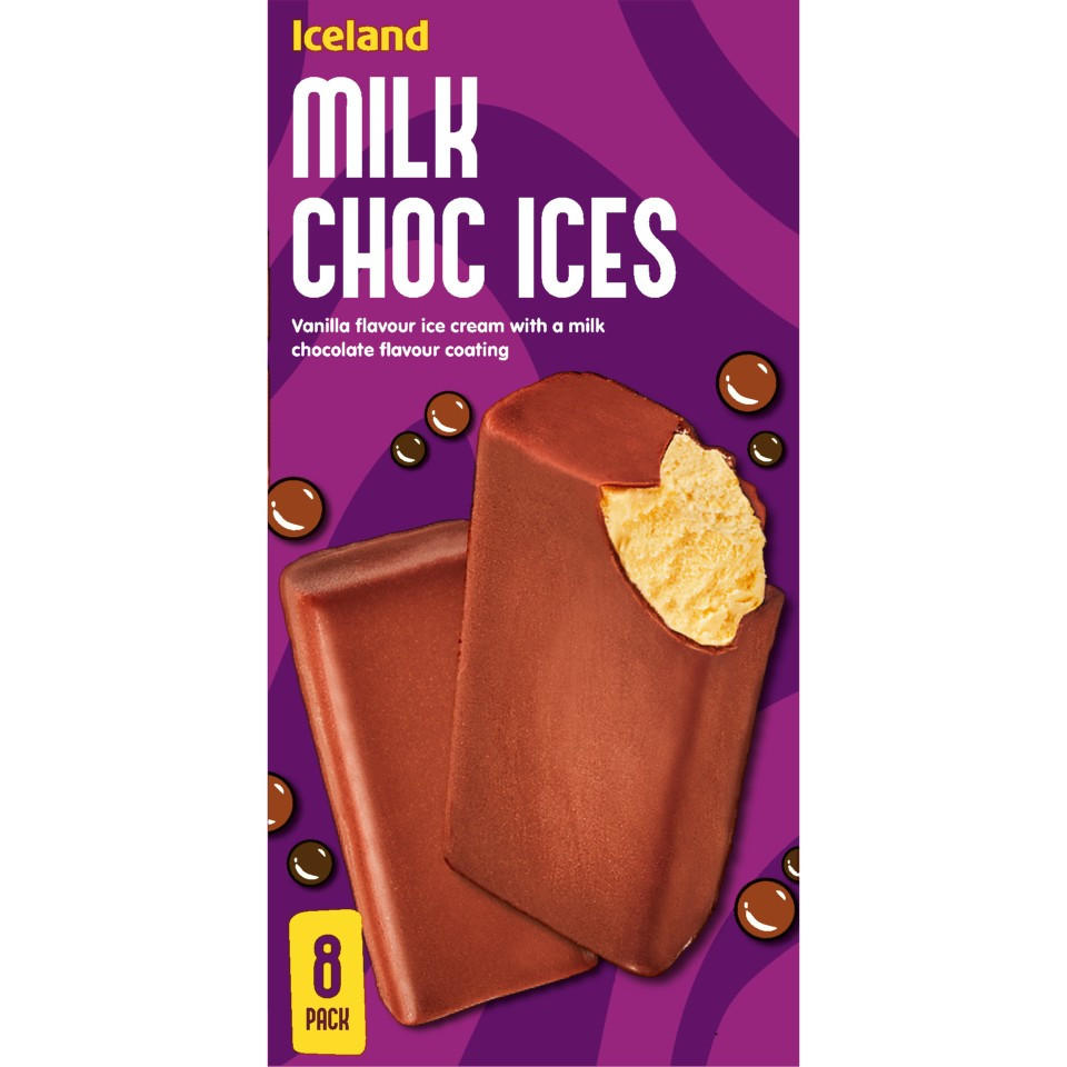 Iceland 8 Milk Choc Ices 328g