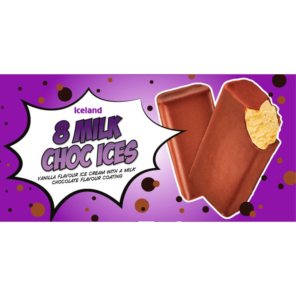 Iceland 8 Milk Choc Ices 328g