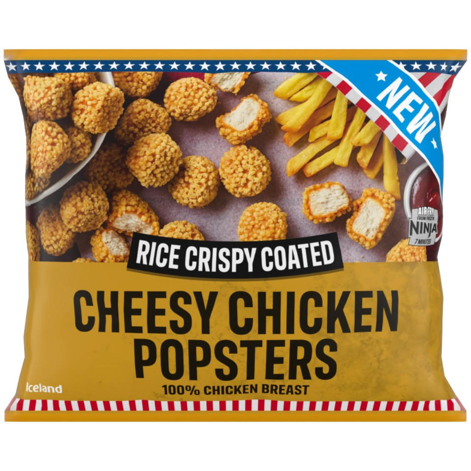 Iceland Rice crispy coated cheesy chicken popsters 500g