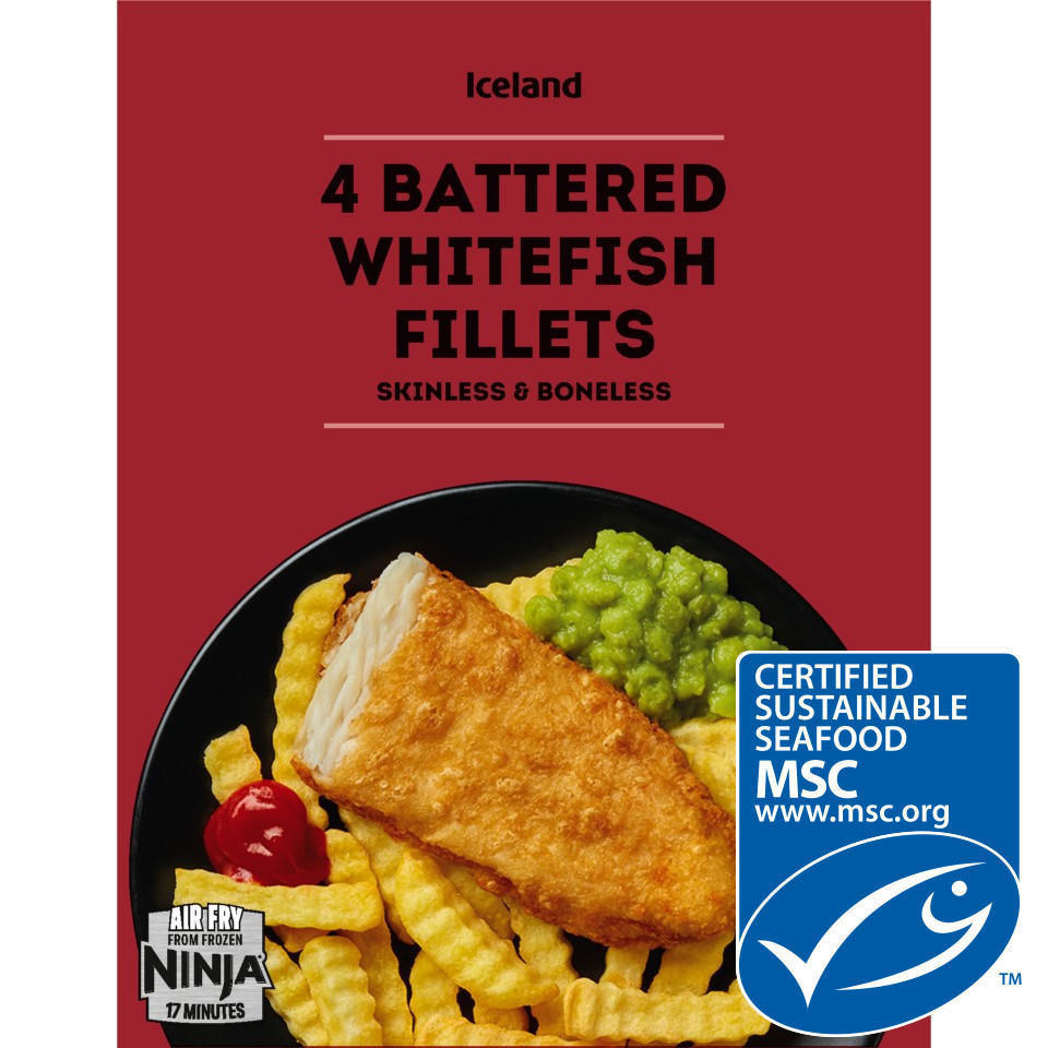 Iceland 4 Battered Whitefish Fillets 400g