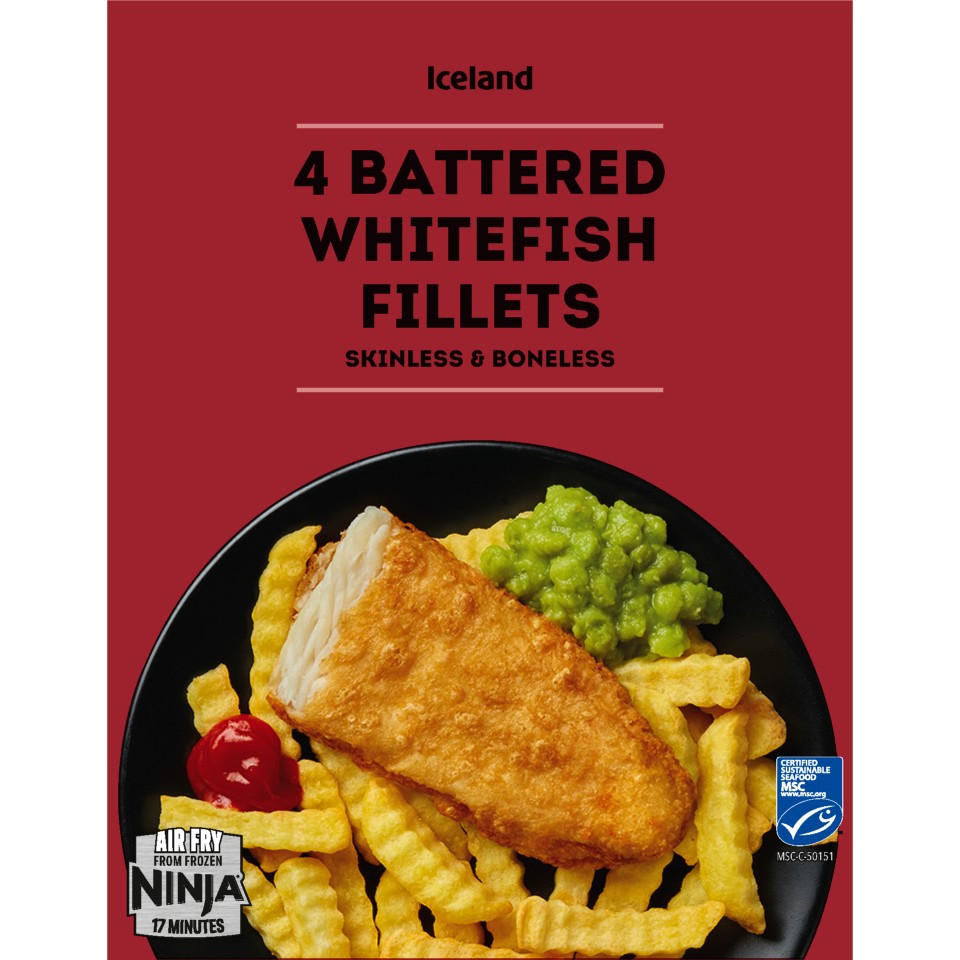 Iceland 4 Battered Whitefish Fillets 400g