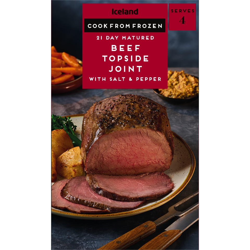 Iceland Beef Topside Joint with Salt & Pepper 600g