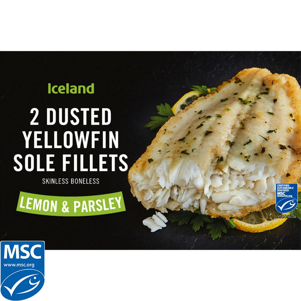 Iceland 2 Dusted Lemon & Parsley Yellowfin Sole Fillets 250g