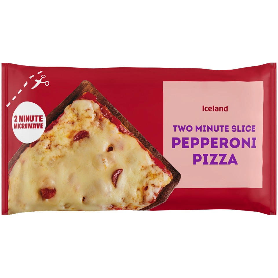Iceland Two Minute Slice Pepperoni Pizza 150g