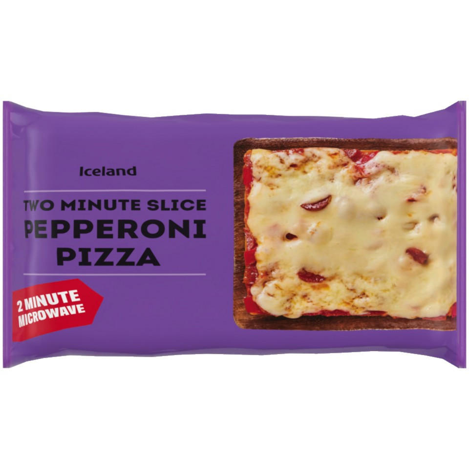 Iceland Two Minute Slice Pepperoni Pizza 150g